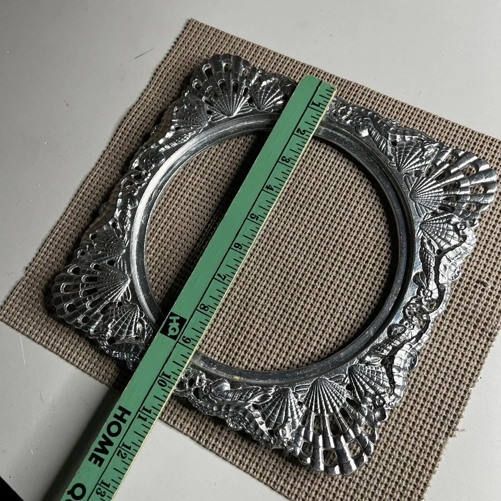 Arthur Court 1993 Aluminum Seashell Seahorse Picture Frame Vintage Coastal Silve
